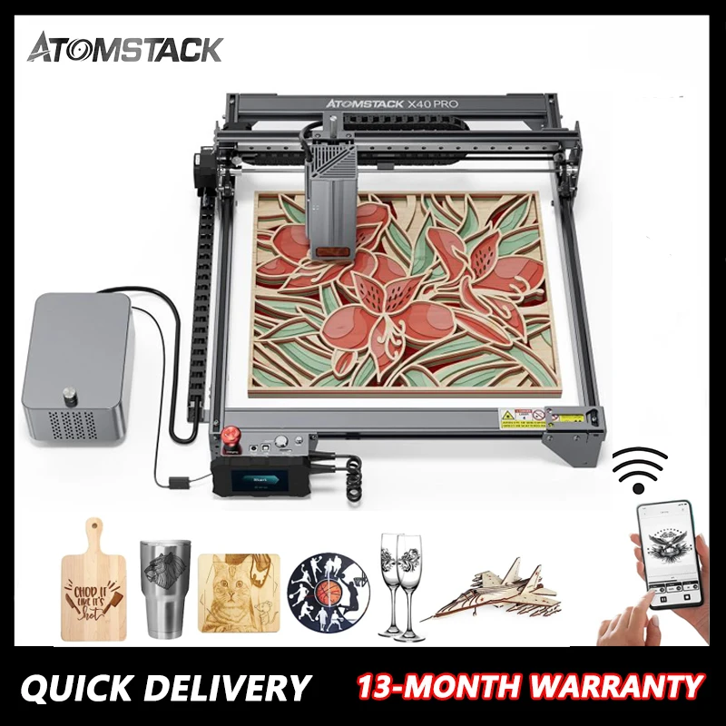 

ATOMSTACK S40 X40 Pro Max 210W Laser Cutting Machine Laser Output 48W with Air Assist CNC Router Metal Engraving Wood Cutting