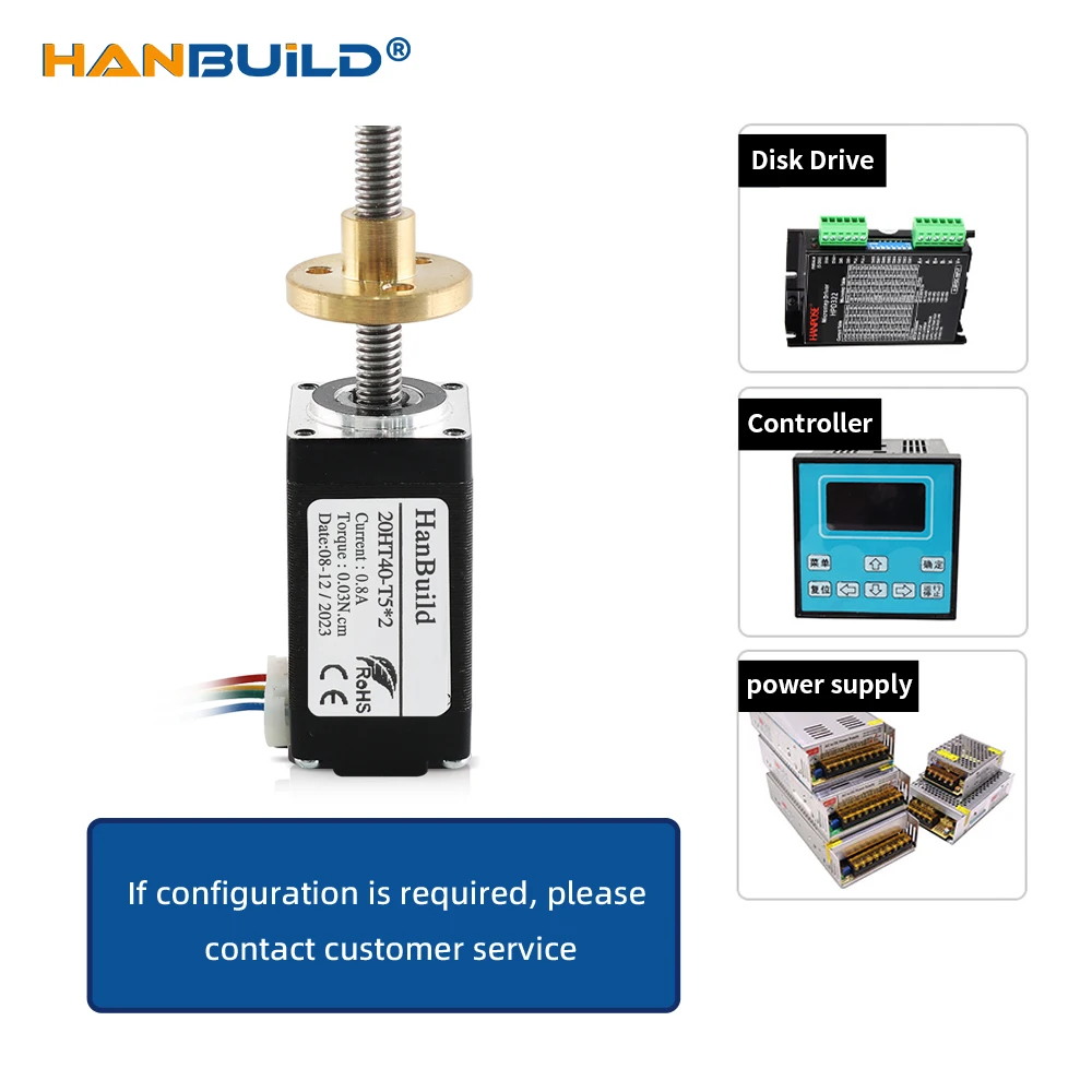 Imagem -04 - Nema-motor Deslizante para Impressora 3d 20ht34-t5*2 Trapezoidal 0.8a 0.021n.m Comprimento L50 Mm150 mm Cnc Parafuso