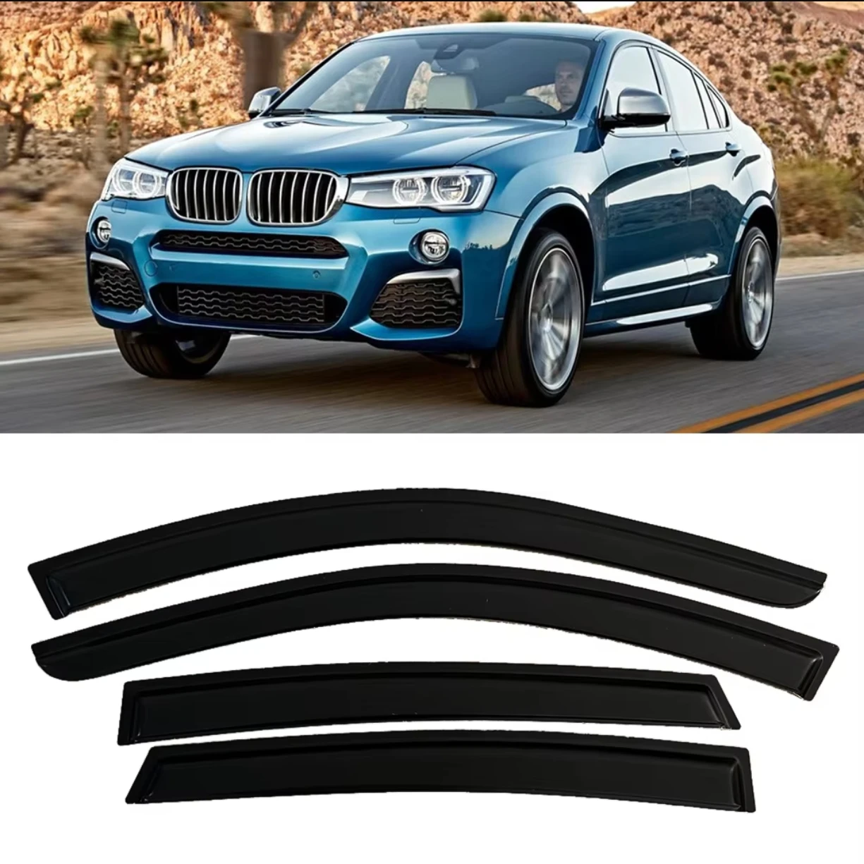 

For BMW X4 F26 2014 2015 2016 2017 2018 Wind Deflectors Rain Guards Door Visor Vent Shades Ventvisor Window Visor Accessories