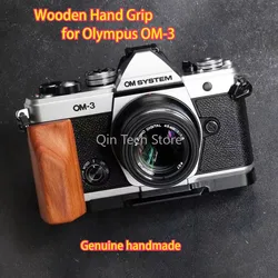 Handle Wooden Hand Grip L Type Plate Bracket Holder Clamp Tripod Quick Release Aluminum Alloy Base for Olympus OM-3 Camera