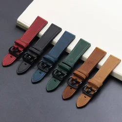 Leather Strap 20mm 22mm for Samsung Galaxy Watch 7/6/5/4 Band 18/24mm Vintage Bracelet for Xiaomi Redmi Watch 3 Lite/Active Belt
