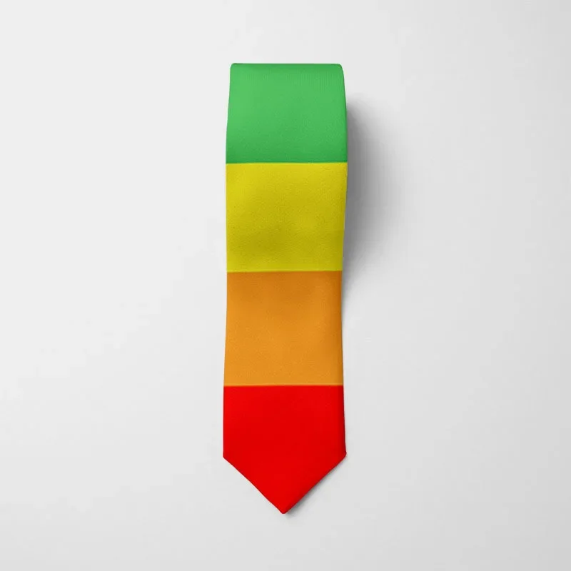 

8cm Men's Tie Business Dress Tie Polyester Fashion Stripe Rainbow Print Tie in Stock