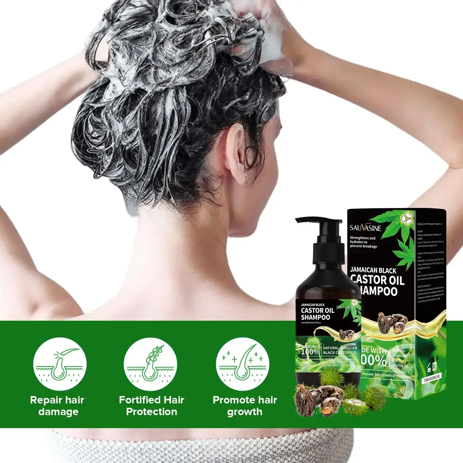 200ML Jamaican Black Castor Oil Shampoo Hair Growth Shampoo Fast Hair Growth Effective in 7 days Hair Loss Product