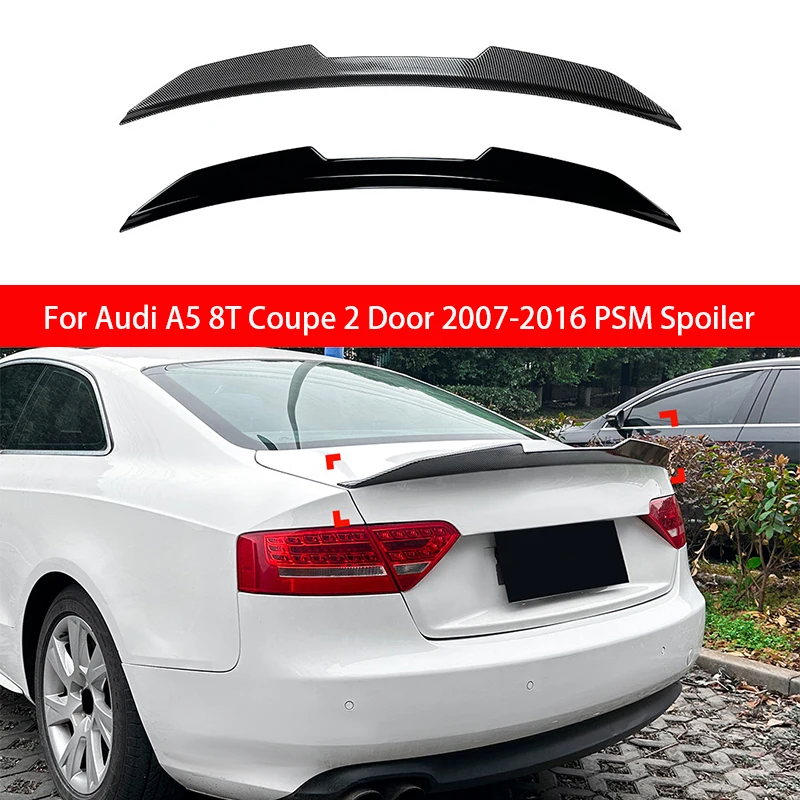 

For Audi A5 8T Coupe 2 Door 2007-2016 PSM Car Tail Rear Wing Roof Trunk Splitter ABS Exterior Guard Modified Car Accessories