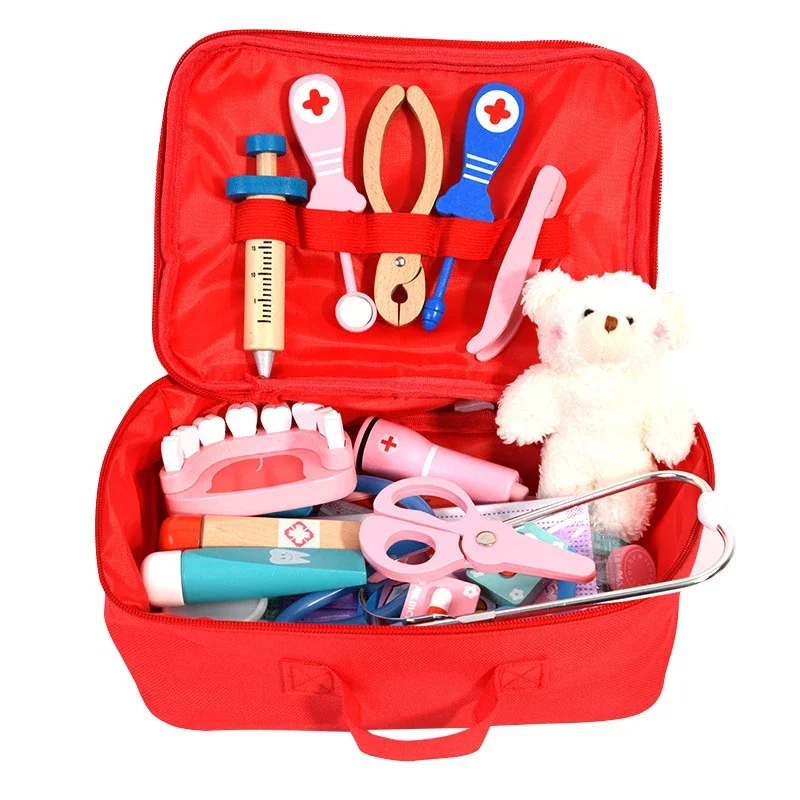 Educational Toys For Kids Toys Role Pretend Play Toy Wooden Pretend Play Doctor Children's Toy Girl Medical Simulation Toys Set