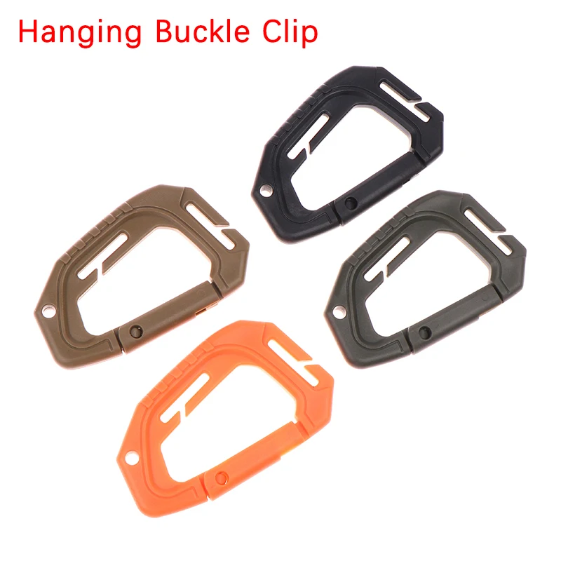 

1Pc Plastic D-Ring Grimlock Multipurpose Locking Carabiner Clips Hanging Hook Backpack Buckle Attach Snap Lock Camp Keychain