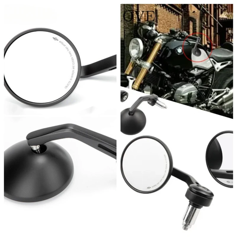 

Cafe Racer 22mm Motorcycle Handlebar End Mirror Aluminum Alloy Rear Mirror Universal 7/8'' Hollow Handlebar Mirror Accessories