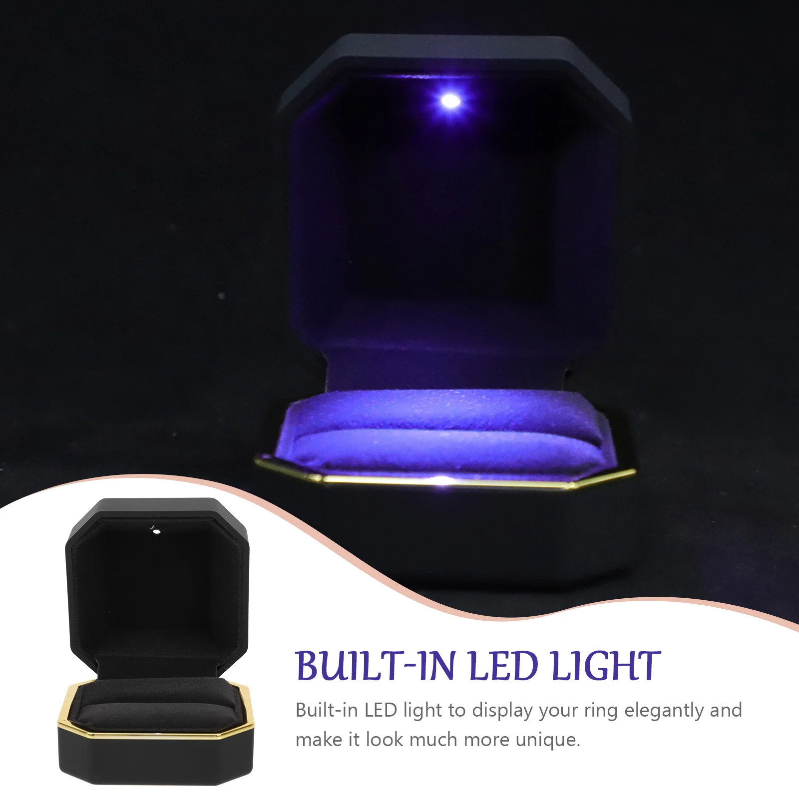 

Glowing Romantic Ring Box Led Lighting Jewelry Case For Proposal Wedding Engagement Creative Design Luminous Ring Storage