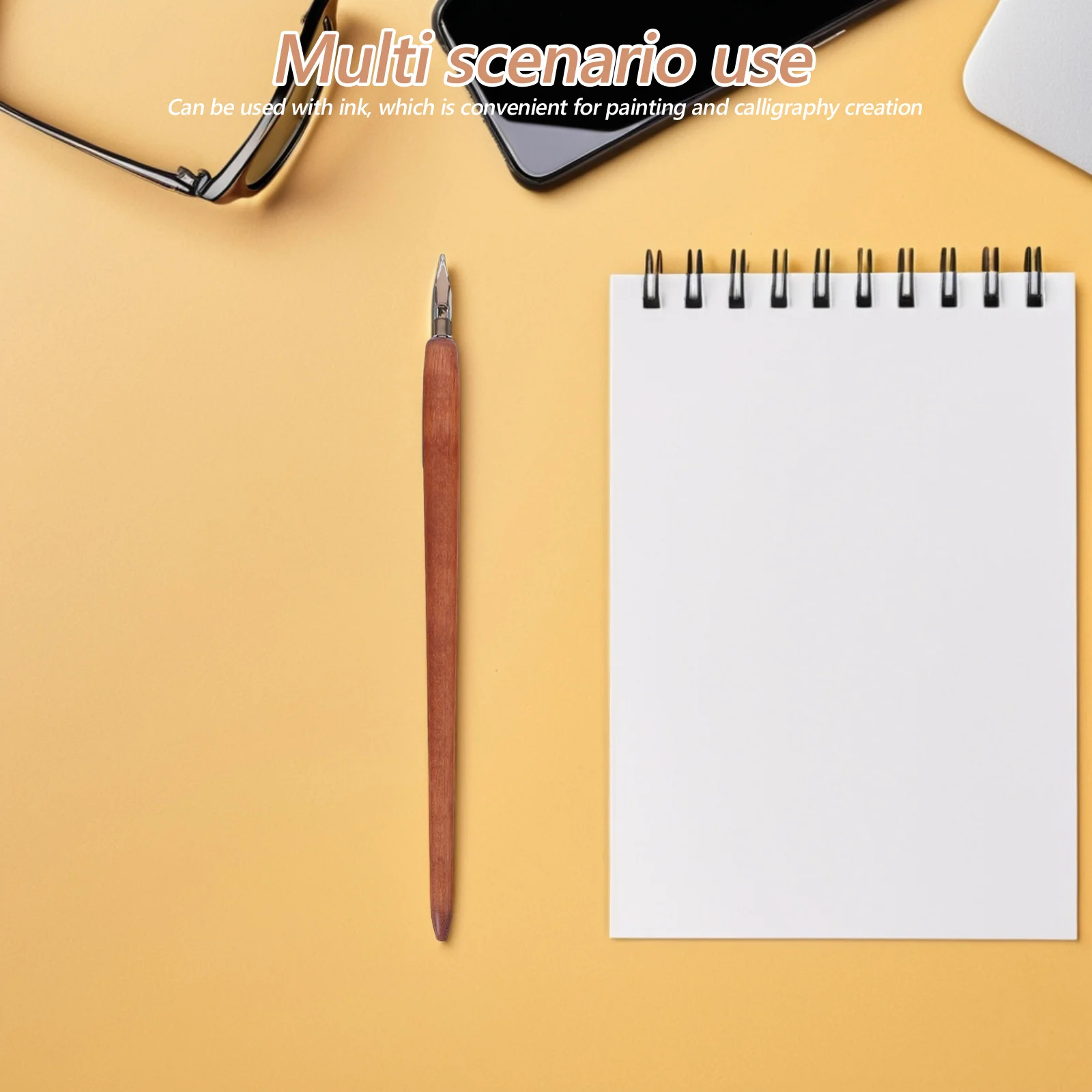 

5Pcs Wooden Dip Pen Style Steel Nib Calligraphy Drawing Writing Set for Artists Beginners Hand Carved