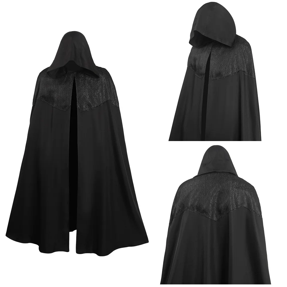 

The Witcher 3 Cosplay Geralt Costume Black Cloak Man Role Play Cape Halloween Party Outfits