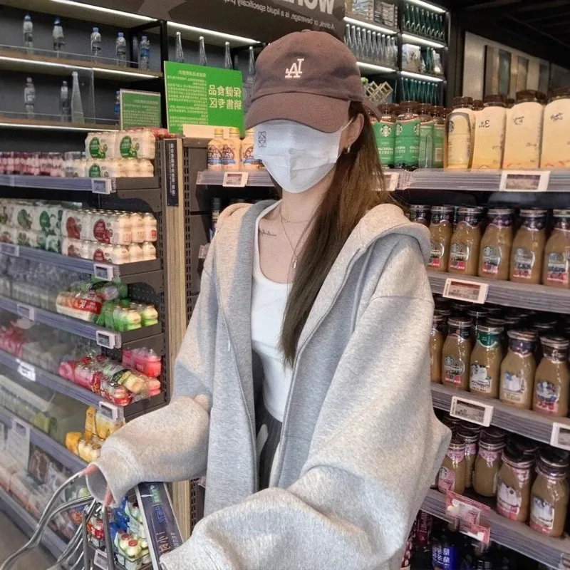

Ins Hoodie Women's 2025 Autumn and Winter High Street Oversized Hooded Jacket Korean Version Trendy Loose and Lazy Cardigan