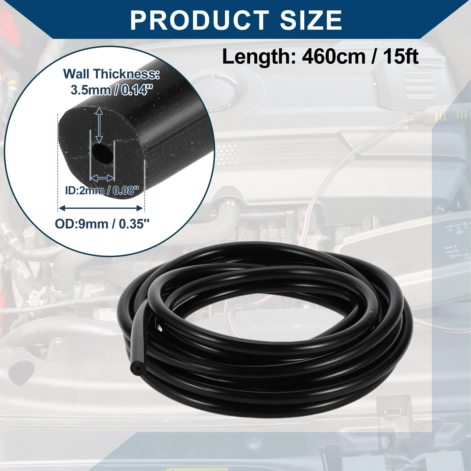 UXCELL Siliconen Vacuümslang Slang 2/3/4/5/6/8/10/12/14/16/18/20mm IDx4.6M Universele Hoge Druk voor Auto Accessoires