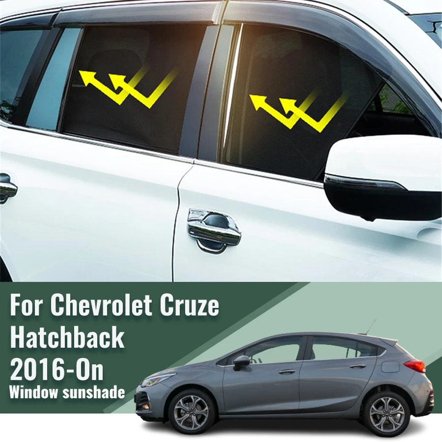 

For Chevrolet Holden Cruze Hatchback 2016-2023 Magnetic Car Sunshade Shield Front Windshield Curtain Rear Side Window Sun Shades