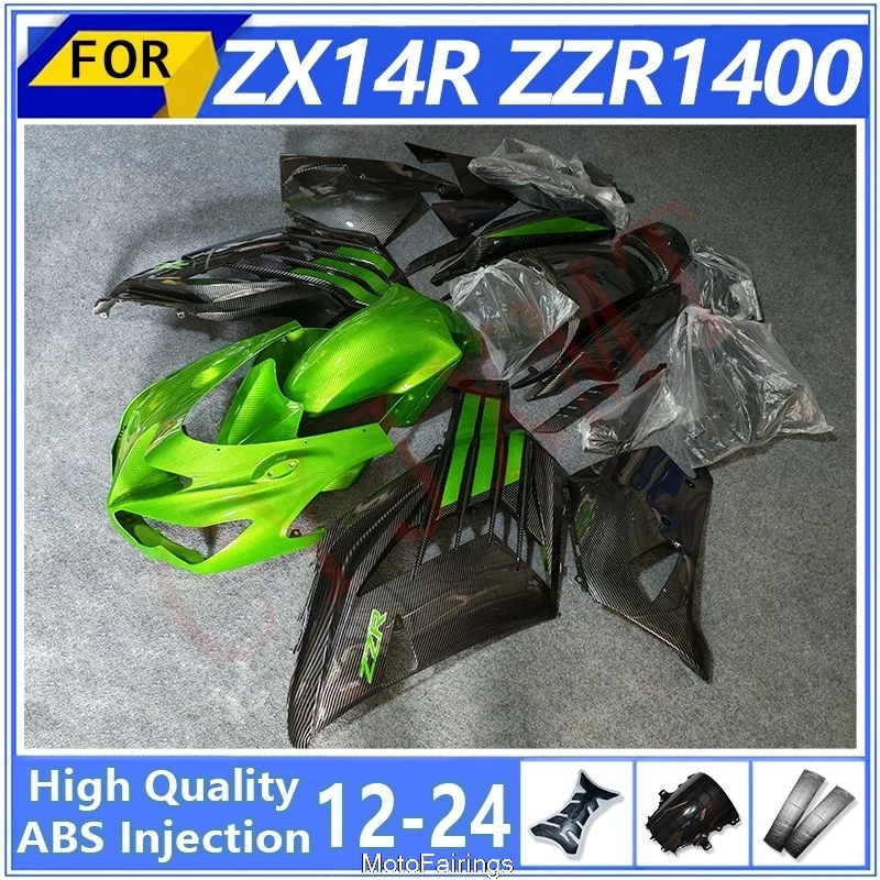 

Комплект обтекателей из карбона для мотоциклов Kawasaki ZX14R ZZR1400 2012-2024, обтекатели ZX ZZR 14R 1400 14-24, зеленый