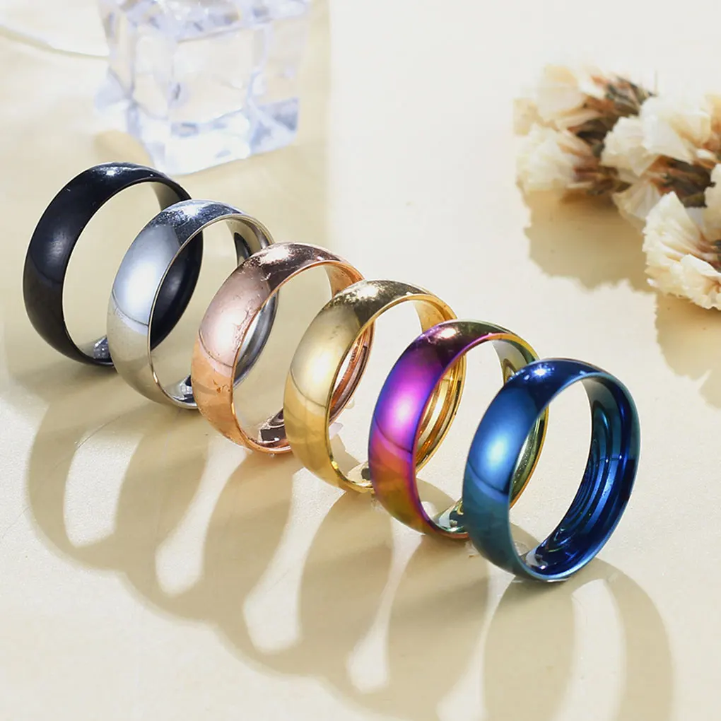 Ring Stainless Simple Sphere of Arc Stylish All-Match Rings Classic Retro Elegant Christmas Halloween Jewelry Male