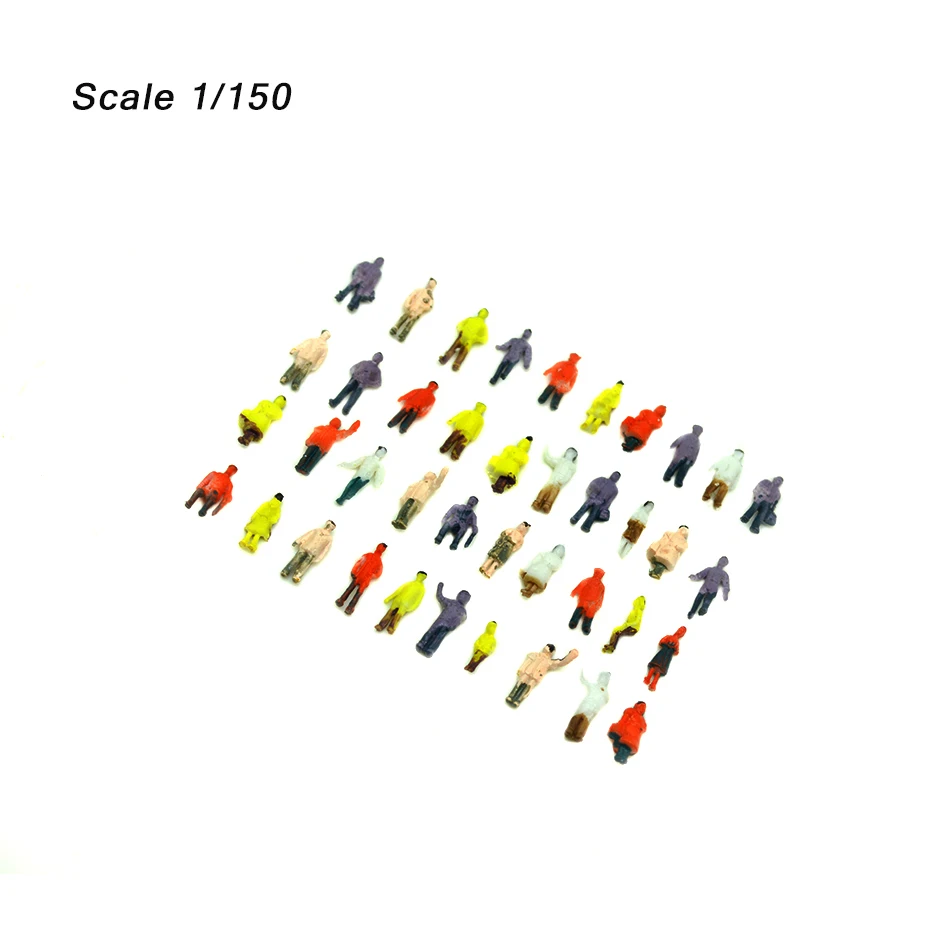 100pcs/lot 1:100 1:150 1:200 1:300 Scale Railway Train People Painted Figures ABS Model Archiecture Building Layout for Diorama