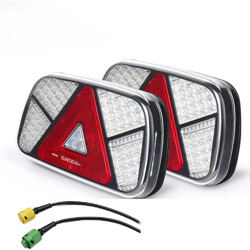ATVOV 12V 24V 68 LED Car Truck Tail Light Rear Stop Brake Fog Light Signal Number Plate Lamp 6 Core Wiring Harness Trailer Lorry