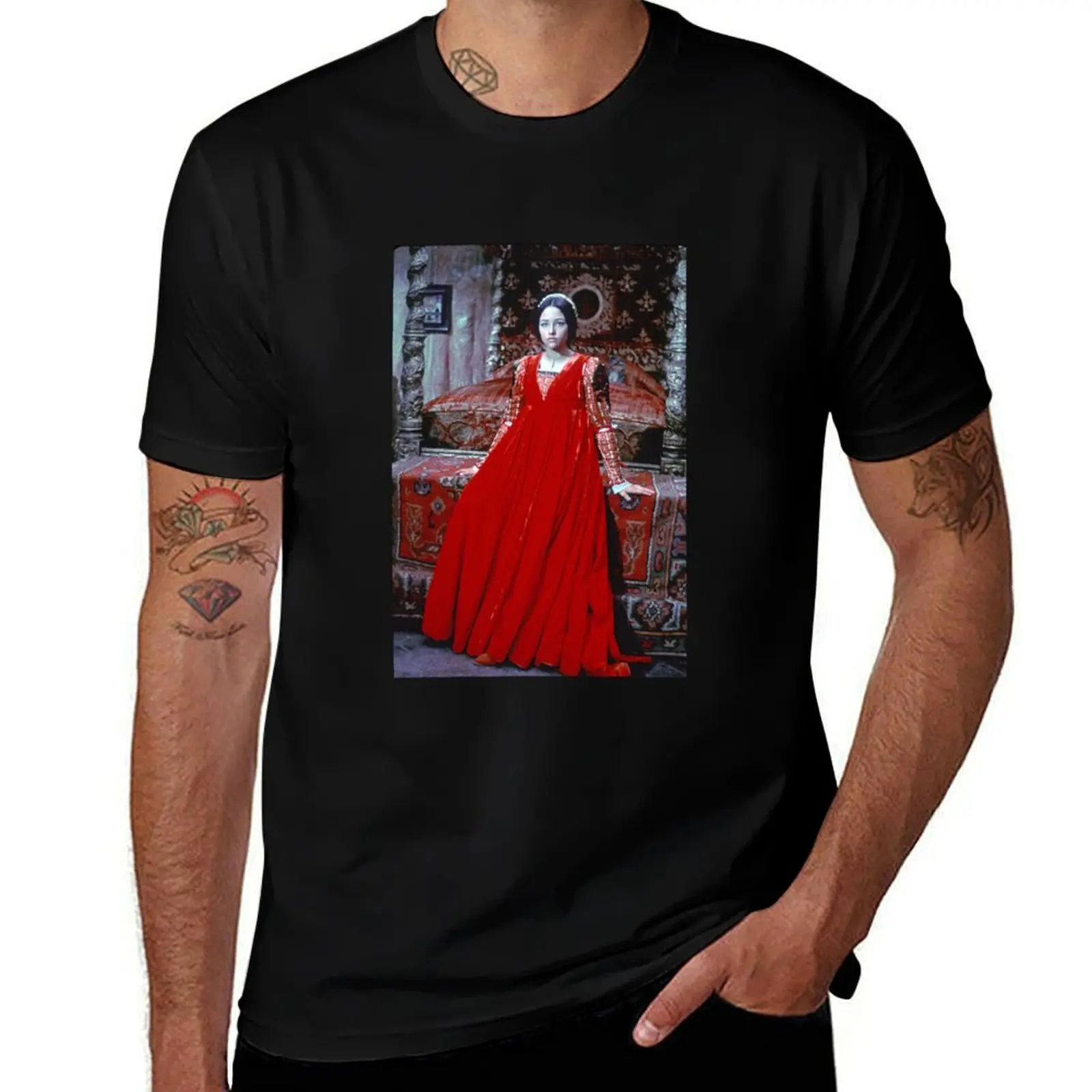 Olivia Hussey as Juliet Capulet T-Shirt Trendy Print Short Sleeve T-Shirt