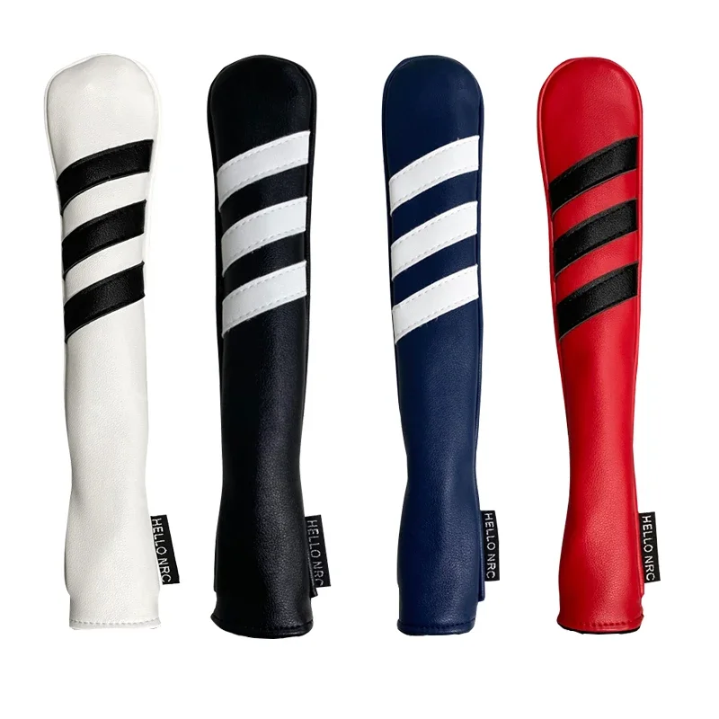 Golf Alignment Rod Cover Striped Case Holder Headcover PU Leather for Aiming Exercise Training Aid Head Protection Accessories