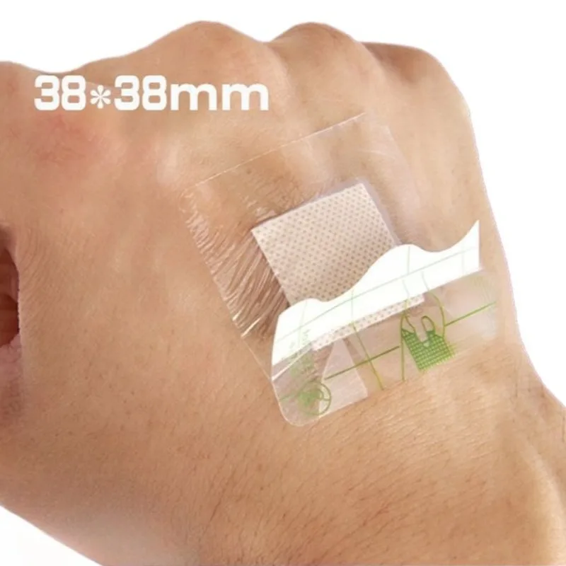 

50 шт./компл., 38*38 мм, пластырь для повязки на рану, лента для кожи, водостойкие клейкие бинты, пластыри, аптечка, пластырь