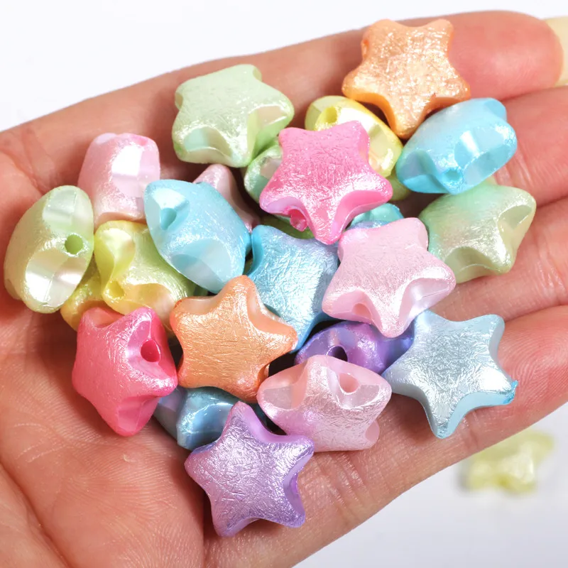 15/20mm Pastel Colored Beads Acrylic Five-pointed Star Spacer Loose Beads For Jewelry Making Diy Bracelet Necklace Phone Chain