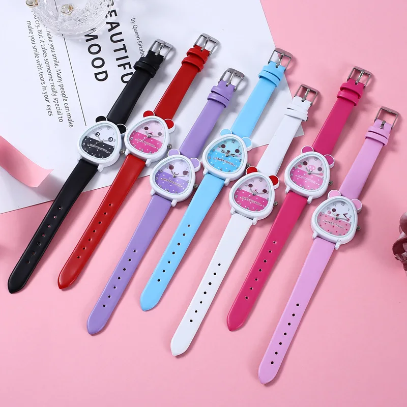 Cartoon Children Watches Groundhog Simplicity Pink Student Watch 8 to12 Years Boys Girls Birthday Gift Animals Wristwatches