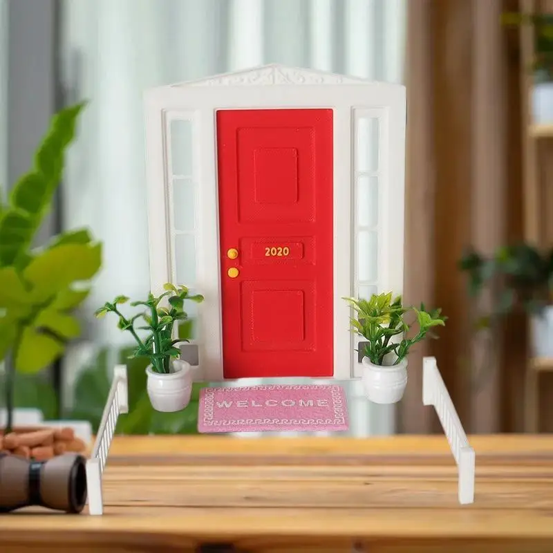 1Pcs Dollhouse Window Door Prop Mini Door Head Fence Courtyard Simulation Model Miniature Garden Scene DIY Furniture Decoration