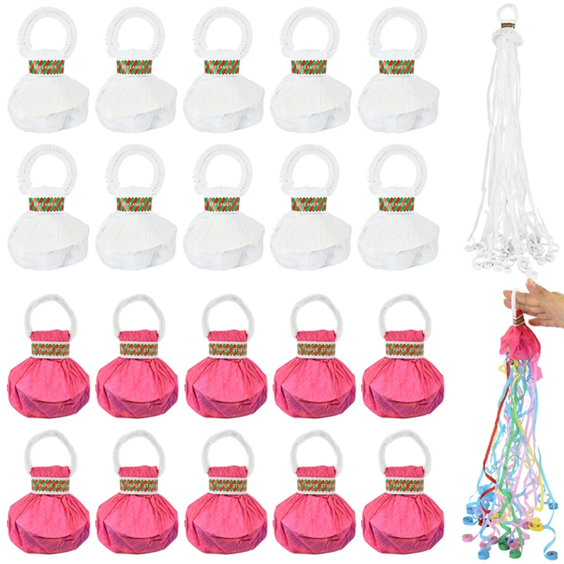 5/10/20 حزمة اليد رمي اللافتات بوبرس الزفاف ورق تزيين المفرقعات الملونة النثار الاطفال حفلة عيد ميلاد الحسنات لوازم