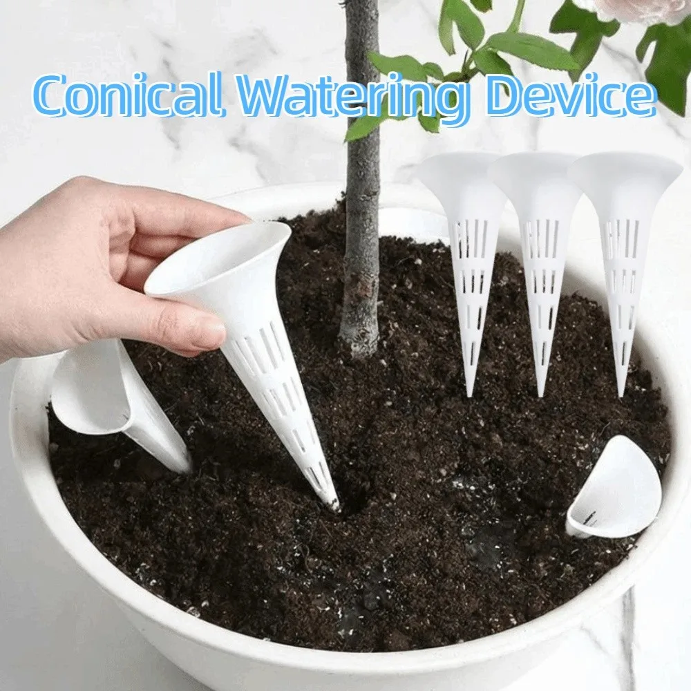 10PCS Breathable Conical Watering Device Root Aeration Prevent Soil Loss Soil Aeration Device Multi-Hole Prevent Root Rot