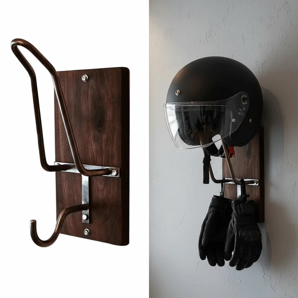 Multi-functional Motorcycle Helmet Holder with Screws Sturdy Helmet Hook Convenient Steel Wall Mount Rack Hats Storage