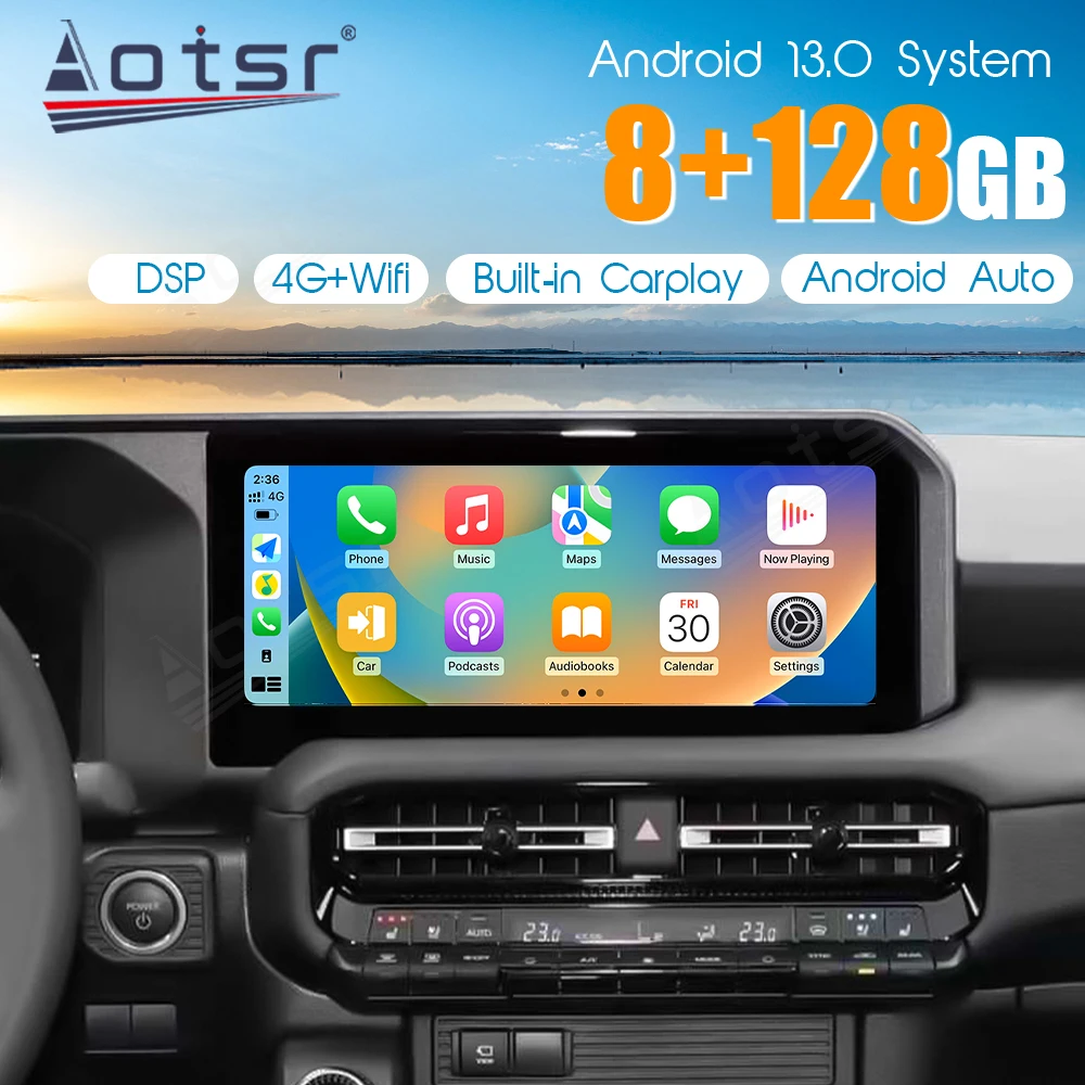 

12.3 Inch For Toyota Prado 2024 Model Android 13 Multimedia Player Car GPS Navigation Audio Head Unit Stereo Qualcommedia Player