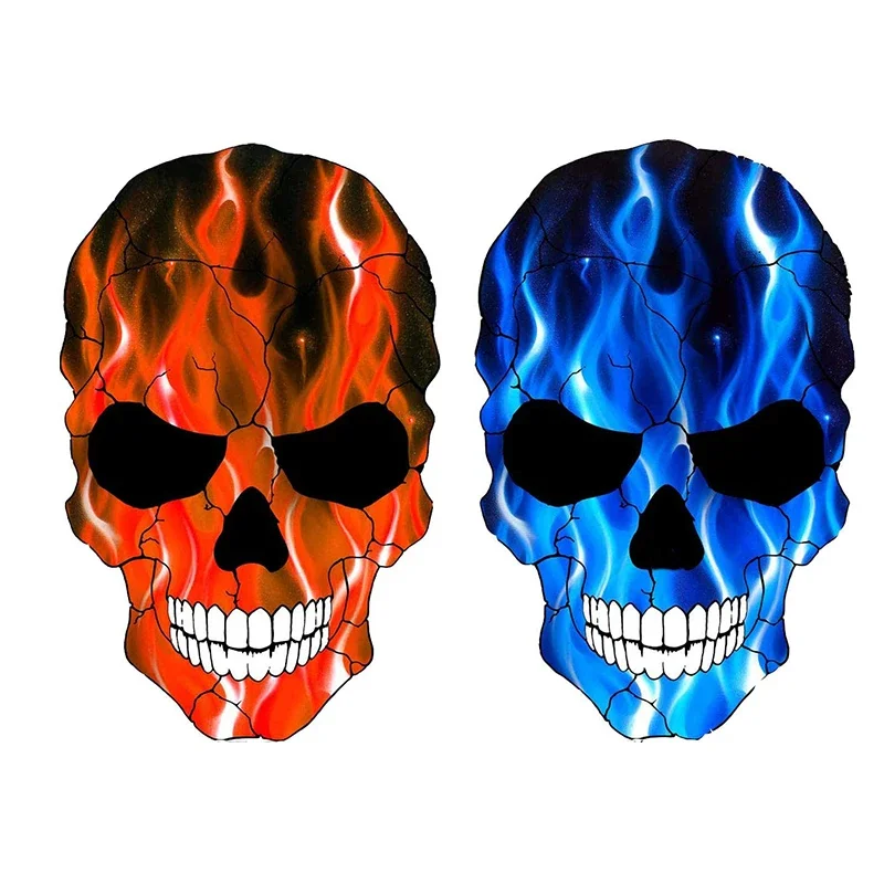 

Skeleton ghost evil ghost zombie Red Ranger rock heavy 3D bumper metal label portable fire blue flame window gift motorcycle