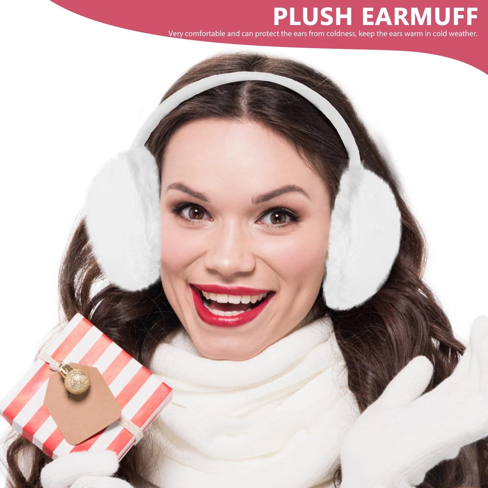 Plush Warm Earmuffs Cute Women Cover Earpiece Fashionable for Plastic Cloth