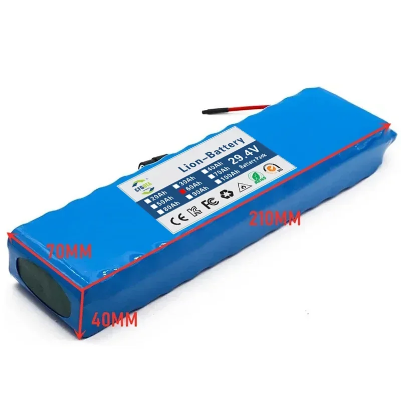 7S3P 29.4V 60Ah Rechargeable Lithium Battery Charger Intelligent BMS Tourist Bus, Outdoor Power Supply, Lawn Mower,Display