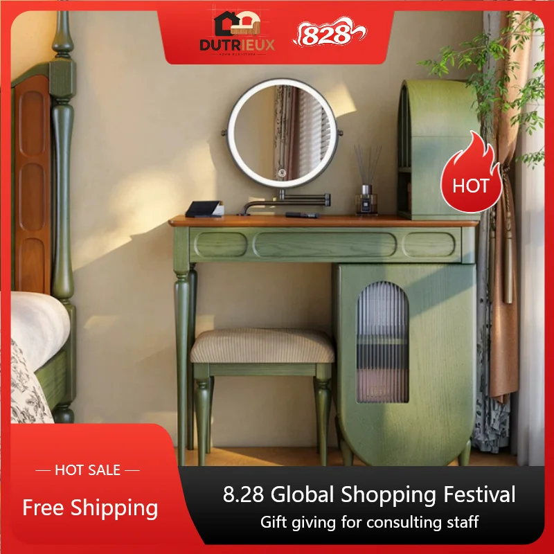 Sturdy Modern Makeup Table Organizers Nightstand Beauty Luxury Bedroom Vanity Desk Drawers Storage Coiffeuse Chambre Furniture