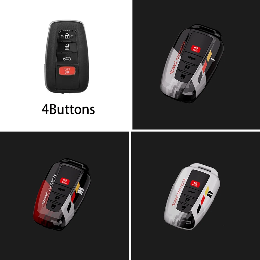 Car Key Fob Cover 360 Degree Protection Case For Toyota 2018-2021 Camry RAV4 Highlander Avalon C-HR Prius Corolla GT86 Smart Key