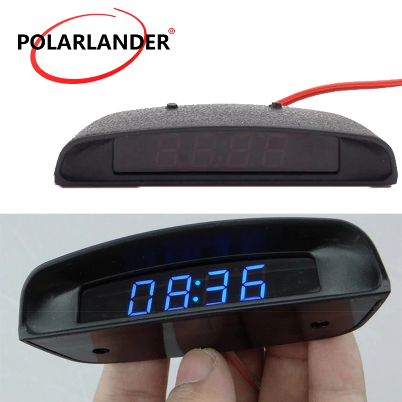 3M Sticker & Cigarette‑lighter No‑damage Installation Clock Extended Sun‑shade Hood Anti‑Glare 3‑in‑1 Car LED Clock