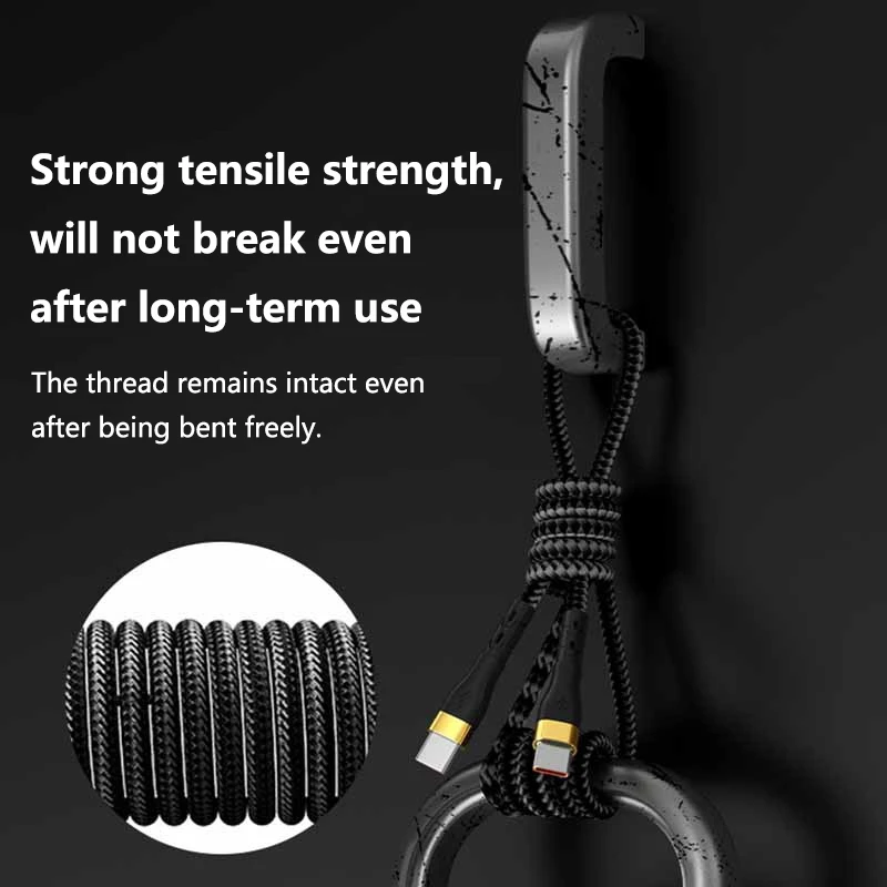 120W 6A Dual Type C Fast Charging Cable Quick Charge Type C To Type C Cable For iphone 17 16 Samsung Xiaomi Huawei PD Cable