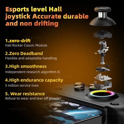 Imagen 2 del producto Controlador de tableta BSP D8 PRO RGB, mango inalámbrico para juego de interruptor, Joystick de estiramiento Bluetooth para P3 P4 Android IOS Gamepad