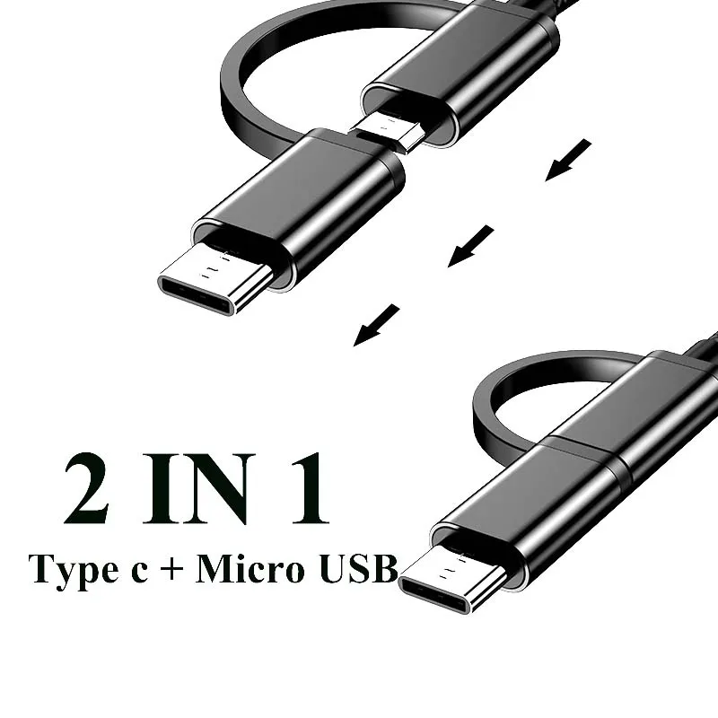 2 In 1 USB 3.0 OTG Adapter Cable Type-C + Micro USB To USB 3.0 Interface Converter For Cellphone Charging Cable Line