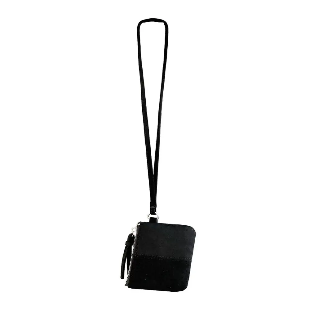 Leopard Print Suede Coin Purse Small Wallet Lipstick Key Bag Women Shoulder Bag Mini Storage Bag Portable Travel Neck Bag
