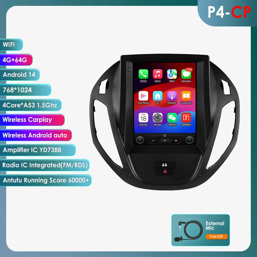 9.7Inch Android13 Autoradio Multimedia Voor Ford Transit Tourneo 2012-2023 Gps Autoradio Carplay 4G Intelligente Speler 360Camera