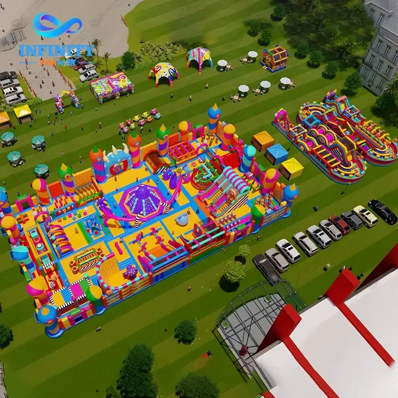 Monster Theme Inflatable Park Supplier Commercial-Grade Giant Obstacle Course & Bouncy Playground Jump Park for Outdoor