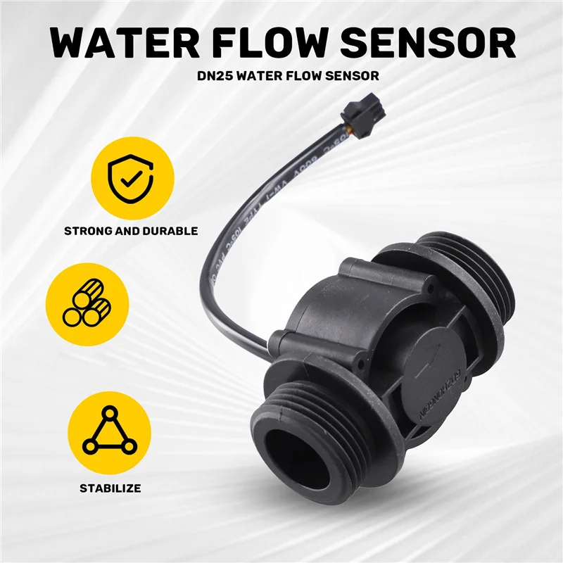 ABKS-3X dn25 fs400a g1 polegada sensor de fluxo de água hall medidor de vazão contador 2-60l/min 1.75mpa