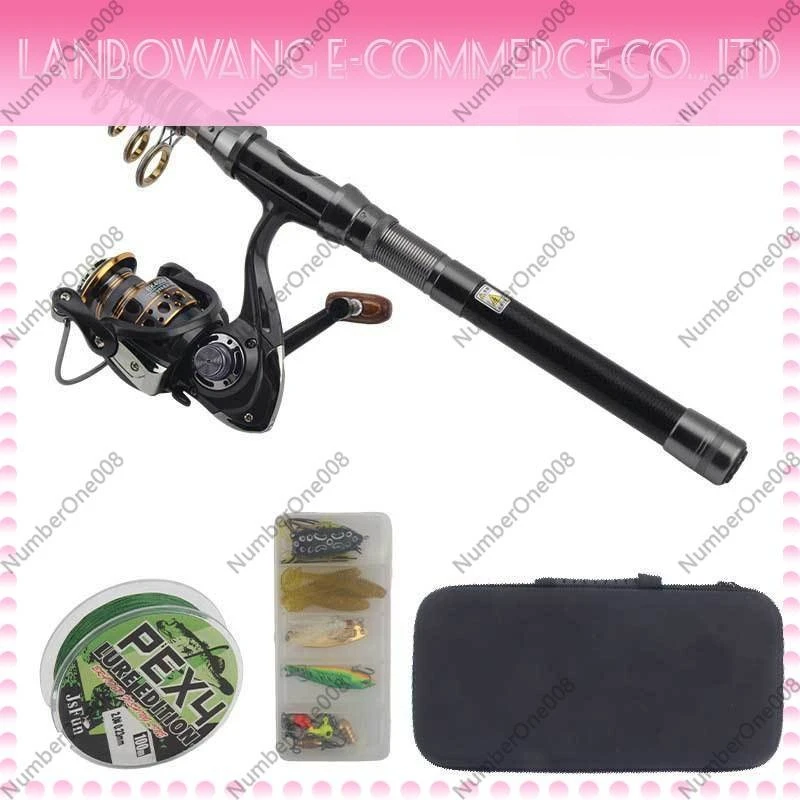 Carbon Luya Fishing Rod Set Straight Shank Portable Spinning Reel Long Distance Sea Fishing Combo