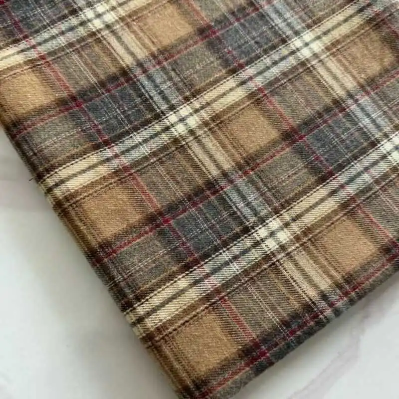 High Quality Brushed Plaid Fabric By The Meter for Shirts Clothing DIY Sewing Plain Polyester Cotton Textile Soft Skin-friendly