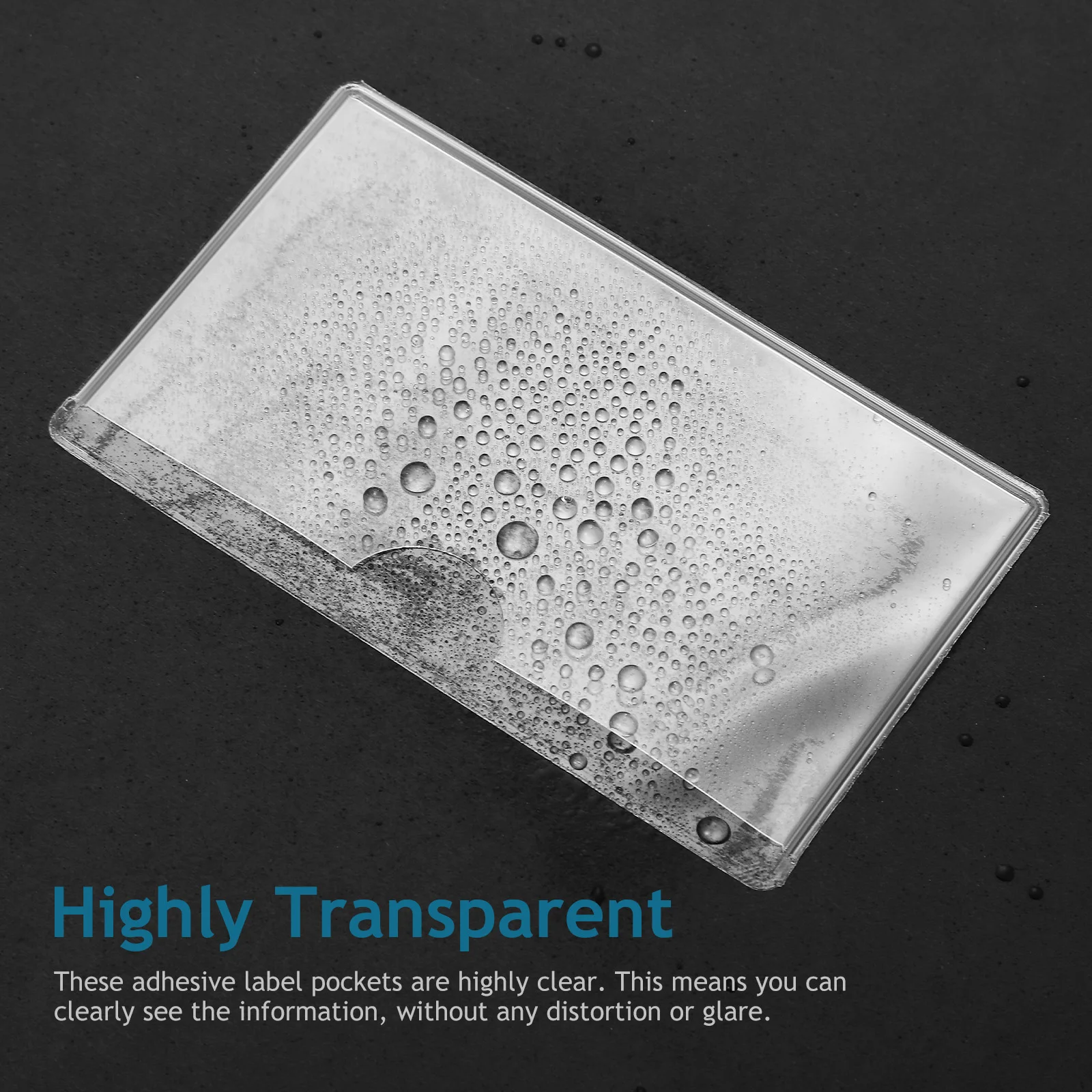 

36 pcs Clear Adhesive Label Pockets Self Sticking Index Card Holders Transparent Sleeve Tags for Storage Bins Shelves Display