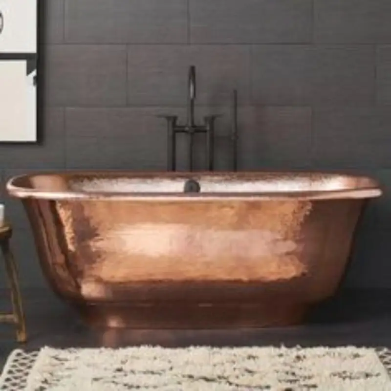 Modern Antique Designed Copper Bathtubs With Polished Finish Unique New Look Spa-Like Bathroom Retreats Custom Print Option