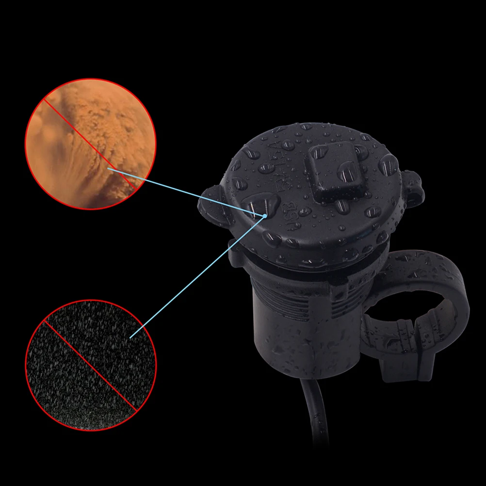 

Motorcycle USB Panel 12V ABS Waterproof Dustproof Charging Port Rearview Mirror Handlebar Mobile Phone Motor USB Socket