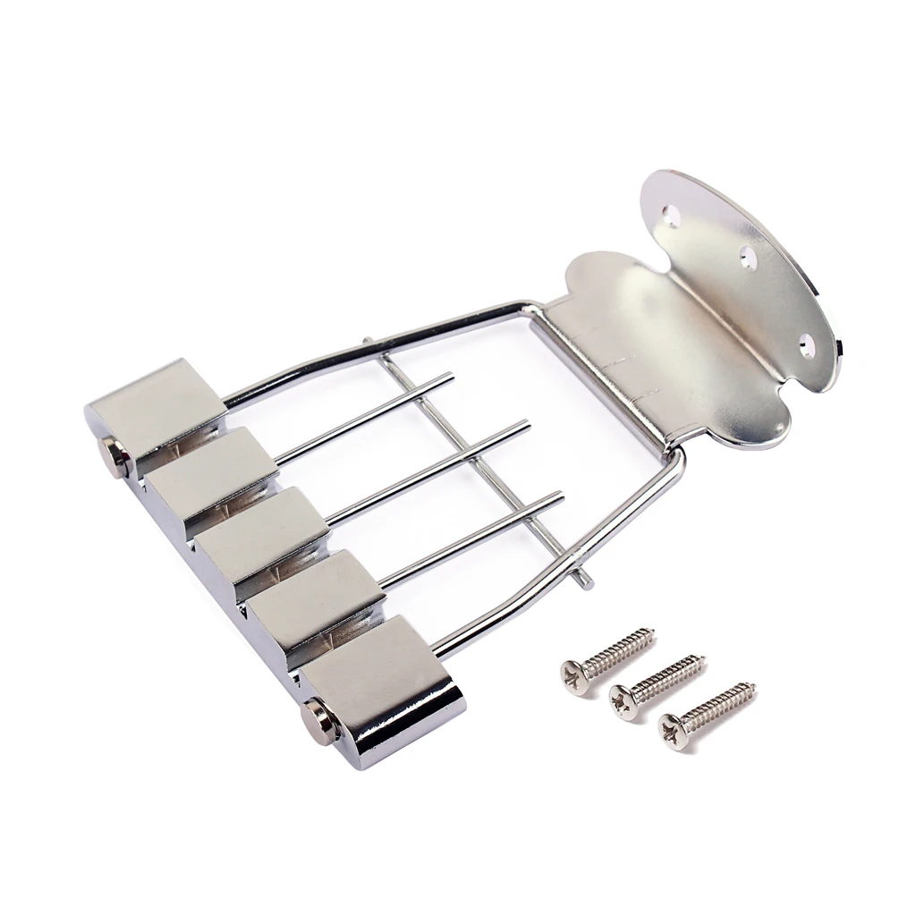 Hollow Bass Guitar Trapeze Tailpiece Zinc Alloy Chrome Finish for Jazz Bass Guitar Parts Installation